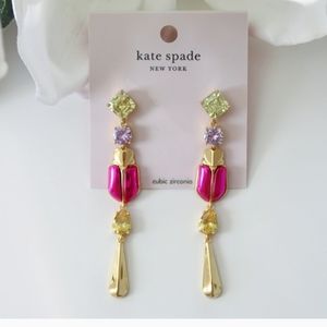 NWT Kate Spade love bugs beetle linear earrings